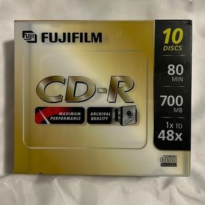 Fujifilm CD-R 10 Pack blank Recordable Compact Disk 80 Min NEW Sealed 700mb